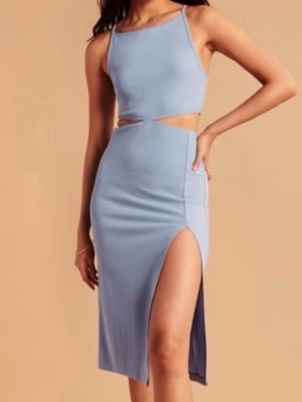 NWT Abercrombie & Fitch Boatneck Side Cutout Midi Dress size Medium